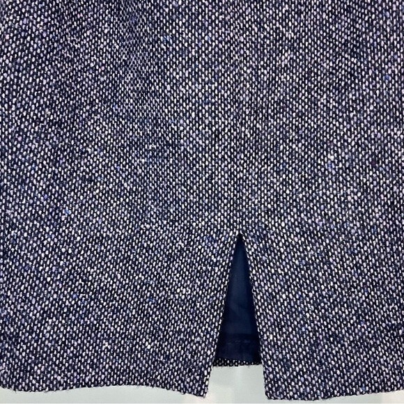 Vintage Worth Wool Purple Tweed Pencil Skirt Slit Size 6 Twee Preppy - Picture 5 of 7